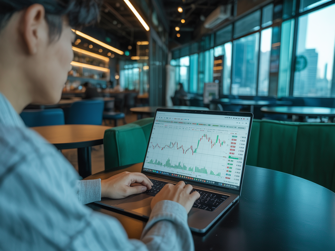 노트북으로 연습하는 한국 트레이더